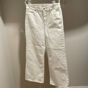 Size 10 loft, white, wide, leg jeans